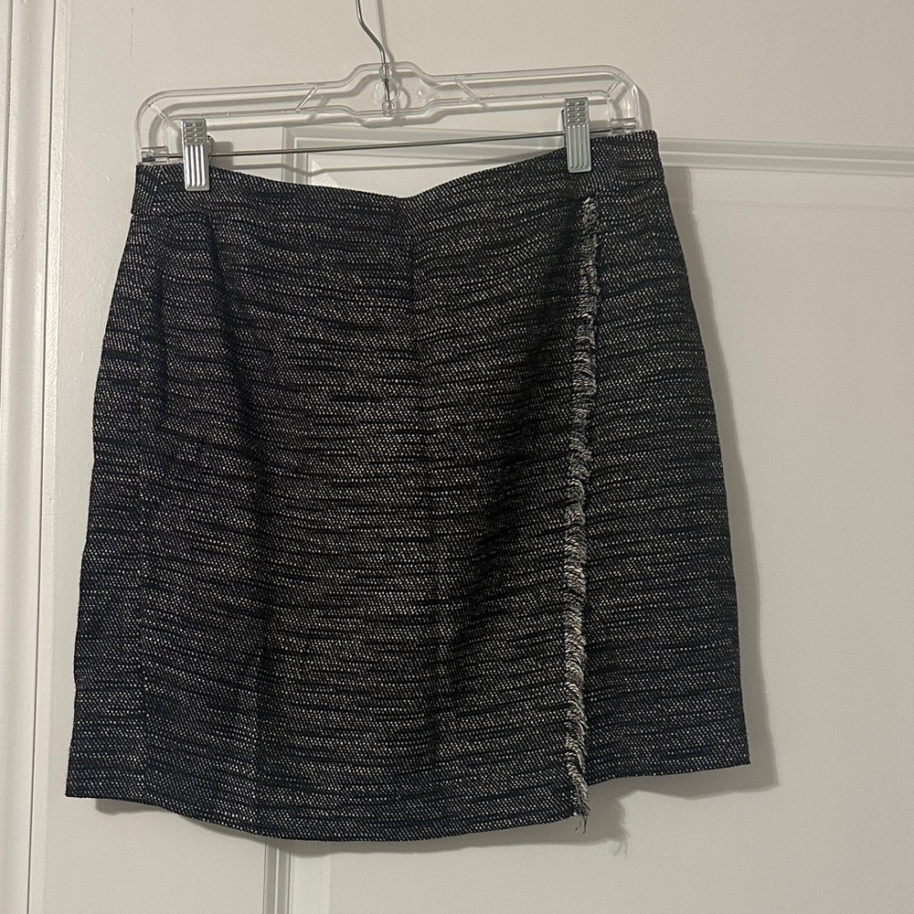 LOFT Black Textured Mini Skirt